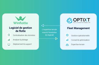 Winflotte = logiciel de gestion de flotte : pilotage, KPI, alertes, automatisations et aide à la décision. OptiXT = expertise et services : gestion externalisée partielle ou totale, Conseil et Audit.